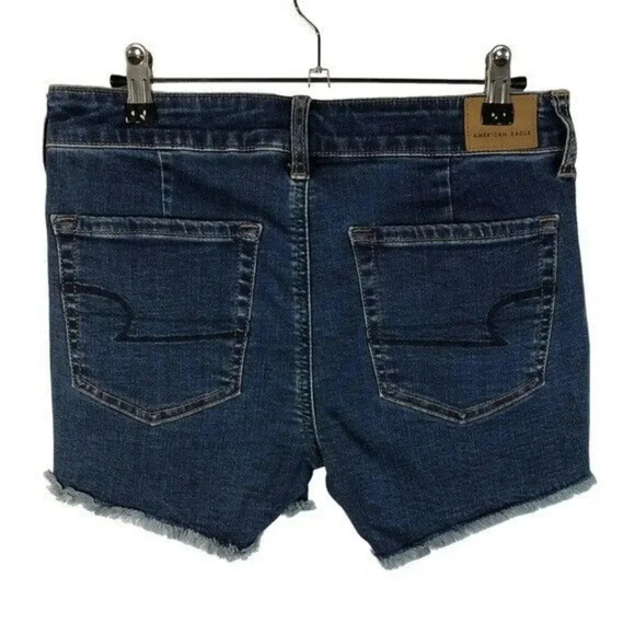 American Eagle AEO Dark Blue Wash Midi Shorts 6 - Picture 3 of 4